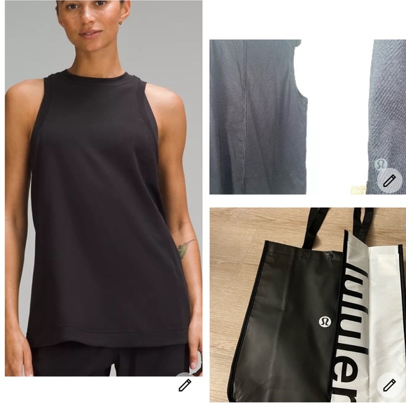 lululemon athletica Tops - Lululemon Sleeveless shirt top New size 6 + shopping bag large + wallet pouch